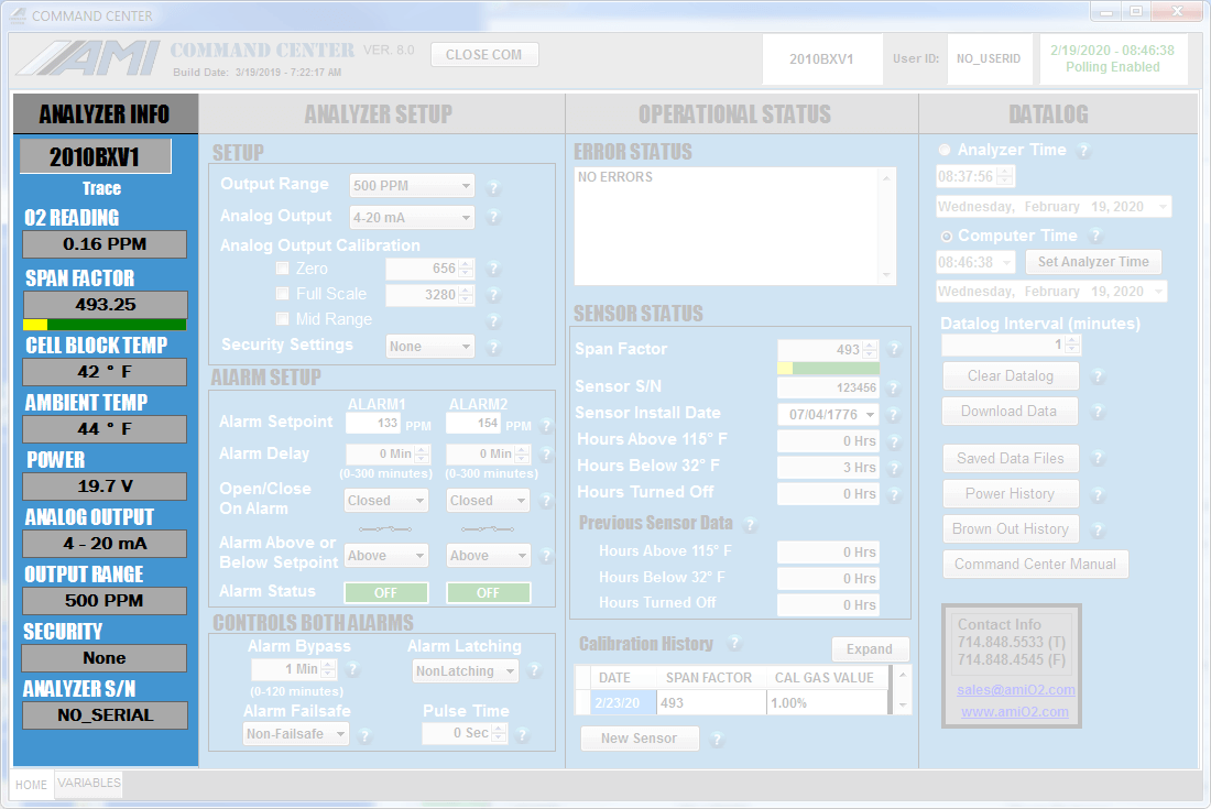 The ANALYZER INFO Column