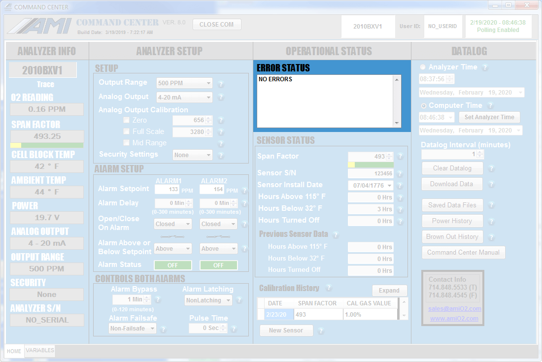 Error Status Display