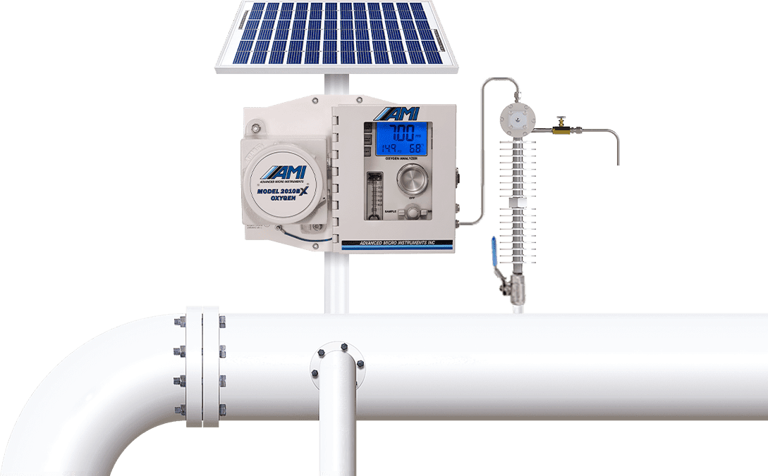 oxygen analyzer in a natural gas pipeline