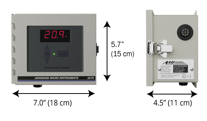 model-221r dimensions