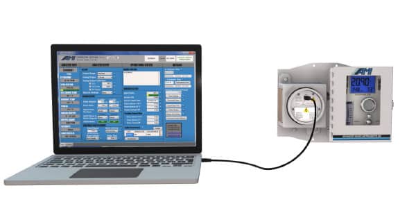 Command Center Software running on laptop connected to oxygen analyzer